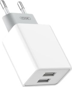 Wall charger XO L65, 2x USB + USB cable (white)
