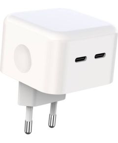 Wall charger XO L102, 2x USB-C, 35W (white)