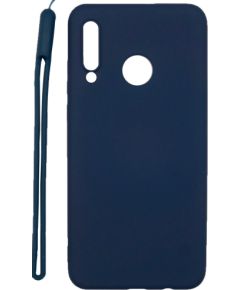 Evelatus Huawei  P30 Lite Soft Touch Silicone Case with Strap Dark Blue