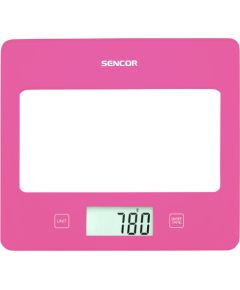 Kitchen scale with large LCD screen, Sencor SKS5038RS, pink
