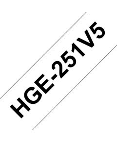 Brother HGE251 24MM BLACK ON WHITE (5PK) H/GRADE