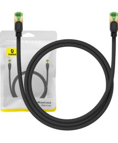 Braided network cable cat.8 Baseus Ethernet RJ45, 40Gbps, 1m (black)