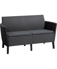 Keter Dārza dīvāns divvietīgs Salemo 2 Seater Sofa pelēks