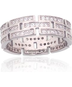 Серебряное кольцо #2101967(PRh-Gr)_CZ, Серебро 925°, родий (покрытие), Цирконы, Размер: 17, 3.4 гр.