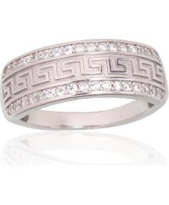 Серебряное кольцо #2101965(PRh-Gr)_CZ, Серебро 925°, родий (покрытие), Цирконы, Размер: 17.5, 3.1 гр.