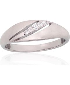 Серебряное кольцо #2101959(PRh-Gr)_CZ, Серебро 925°, родий (покрытие), Цирконы, Размер: 19, 2.5 гр.