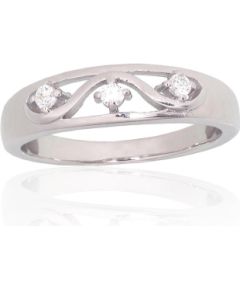 Серебряное кольцо #2101956(PRh-Gr)_CZ, Серебро 925°, родий (покрытие), Цирконы, Размер: 17, 3 гр.