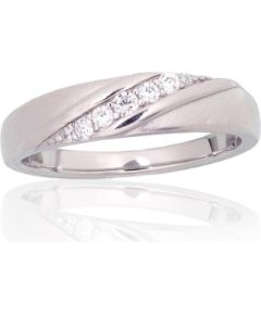 Серебряное кольцо #2101948(PRh-Gr)_CZ, Серебро 925°, родий (покрытие), Цирконы, Размер: 19, 3.2 гр.