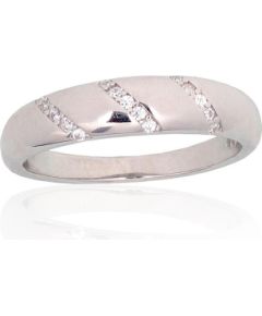 Серебряное кольцо #2101945(PRh-Gr)_CZ, Серебро 925°, родий (покрытие), Цирконы, Размер: 16, 3 гр.