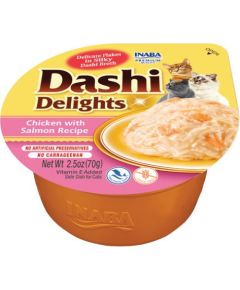 INABA Dashi Delights Chicken with salmon in broth - cat treats - 70g