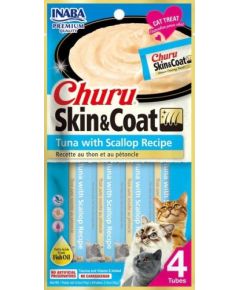 INABA Churu Skin&Coat Tuna with scallop recipe - cat treats - 4x14 g