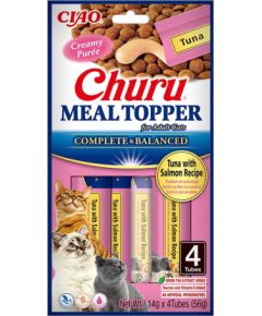 INABA Churu Meal Topper Tuna with salmon - cat treats - 4 x 14g