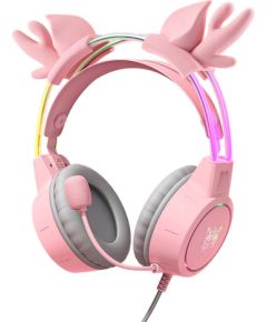 ONIKUMA X15Pro Gaming Headphones Pink/Deer Horns