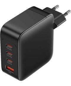 Wall charger, Vention, FEIB0-EU,  3xUSB-C, USB- A, 140W/140W/30W/18W, GaN (czarna)