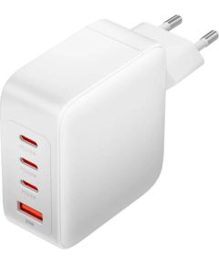 Wall charger, Vention, FEIW0-EU,  3xUSB-C, USB- A, 140W/140W/30W/18W, GaN (white)