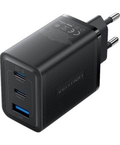 Wall charger, Vention, FERB0-EU,  2xUSB-C, USB- A, 65W/65W/30W, GaN (black)