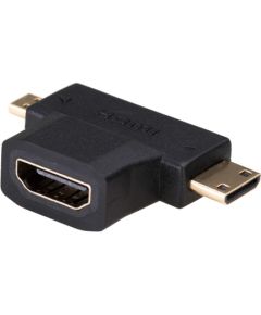 Akyga AK-AD-23 cable gender changer HDMI miniHDMI / microHDMI Black