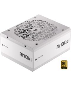 Corsair RM1000x White, PC power supply (white, 1x 12VHPWR, 8x PCIe, cable management, 1000 watts)