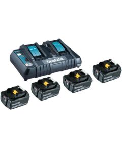 Makita Power Source Kit 18V 5Ah, set (black, 4x battery BL1850B, 1x charger DC18RD)