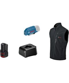 Bosch Heat+Jacket GHV 12+18V kit size XL, work clothing (black, incl. charger GAL 12V-20 Professional, 1x battery GBA 12V 2.0Ah)
