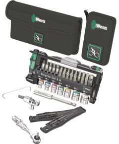 Wera Bicycle Set 3 A, 40-piece, tool set (black/green, including reversible bit ratchet, 1/4)