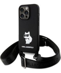 Karl Lagerfeld Crossbody Silicone Choupette Back Case Защитный Чехол для Apple iPhone 15 Pro Max