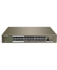 Tenda TEF1126P-24-250W network switch Unmanaged Fast Ethernet (10/100) Power over Ethernet (PoE) Grey