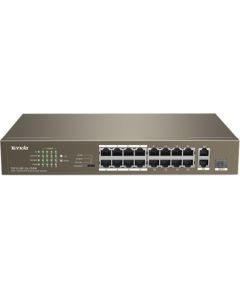 Tenda TEF1118P-16-150W network switch Unmanaged L2 Fast Ethernet (10/100) Power over Ethernet (PoE) 1U Black