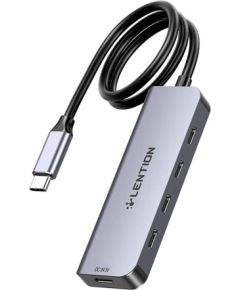 Lention 5in1 Hub USB-C to 4x USB-C 5Gbps + USB-C 5V-IN 15W (gray)