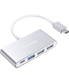 Lention 4in1 Hub USB-C to USB 3.0 + 2x USB 2.0 + USB-C (silver)