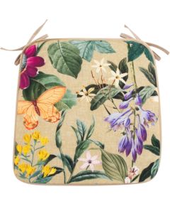 Chair pad AMAZONIA 39x39cm, beige floral