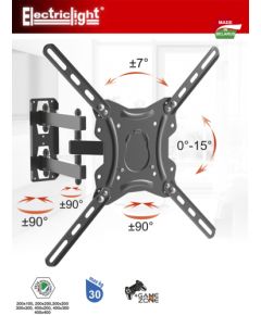 Electriclight 26-50&quot; TV stiprinājums pie sienas 30kg, melns - KB-01-84