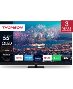 TV Set THOMSON 55" 4K Smart QLED 3840x2160 Wireless LAN Bluetooth Google TV Black 55QG6C14