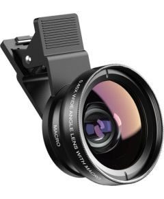 Mobile lens APEXEL APL-0.45XWM 0.45x wide angle+12.5x macro lens (black)