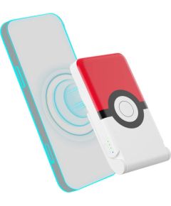 Magnetic powerbank OTL 5000 mAh, USB-C 15W, Pokemon Pokeball with stand (red-white)