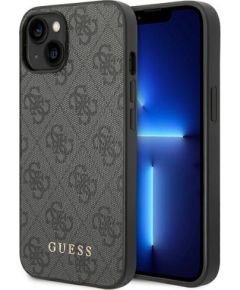 Guess GUHCP14SG4GFGR iPhone 14 6,1" szary|grey hard case 4G Metal Gold Logo