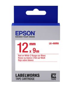 Стандартный этикеточный картридж Epson LK-4WRN (C53S654011), красный на белом, 12 мм (9 м)