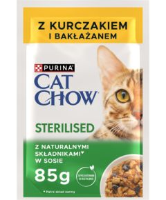 PURINA Cat Chow Sterilised Chicken and Aubergine - wet cat food - 4 x 85g