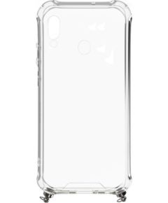 Evelatus Samsung  Galaxy A20e Silicone Transparent with Necklace TPU Strap Space Gray