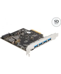 DeLOCK PCI Express x4 card for 1 x USB Type-C + 4 x USB Type-A, interface card