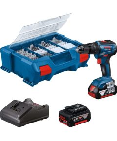 Bosch cordless hammer drill 18V-55 2x 4.0Ah + accessories (LC) - 06019H530A