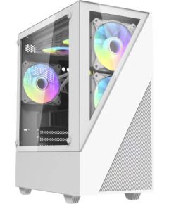 Darkflash Aigo E330M computer case + 4 argb fans (white)