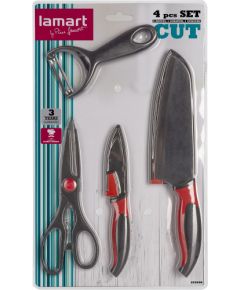 4 pcs set - 2 knives, scraper, scissors Lamart LT2098