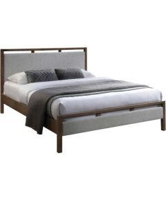 Bed VOKSI with mattress HARMONY DELUX 160x200cm, grey