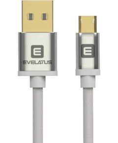 Evelatus Universal  Data cable Micro USB EDC02 dual side gold plated connectors White