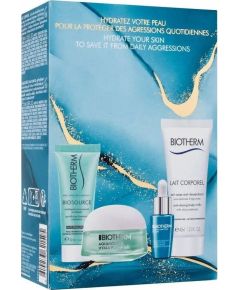 BIOTHERM komplekts (AQUASOURCE gels 15ML + ķermeņa pieniņš 40ML + PURIFAYING FOAMING Gel 20ML + serums 7ML)