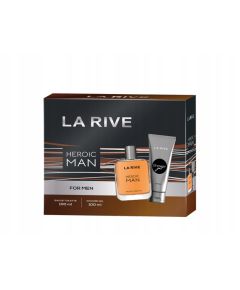 Vīriešu komplekts LA RIVE HEROIC MAN (Tualetes ūdens 100 ml + dušas želeja 100 ml).