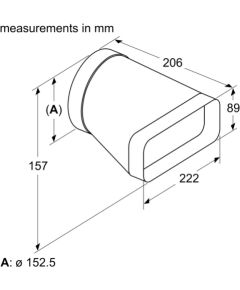 Bosch HEZ9VDSI0 Adapter duct, 150 mm, round-flat