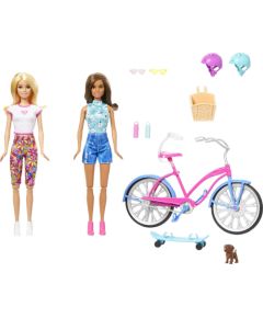 Lalka Barbie Mattel Rower Plażowy Niebieska Deskorolka + Akcesoria HJY84