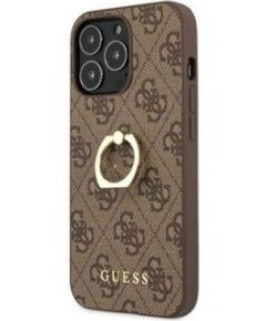 Guess Apple  iPhone 13 Pro PU 4G Ring Case Brown